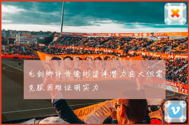 毛剑卿评价徐彬留洋潜力巨大但需克服困难证明实力